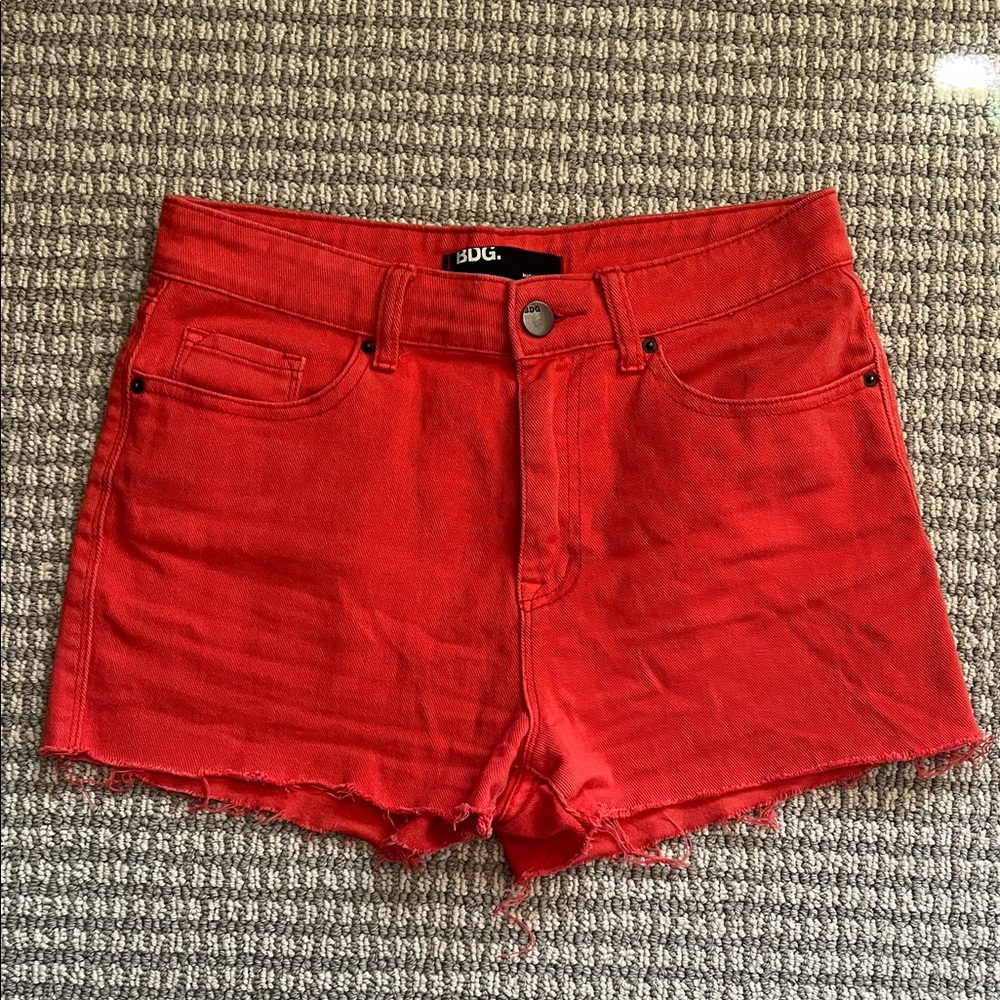 BDG Women's Red Orange Jean Shorts